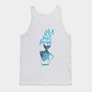 Fish is my best friend, illustration and quote Tank Top